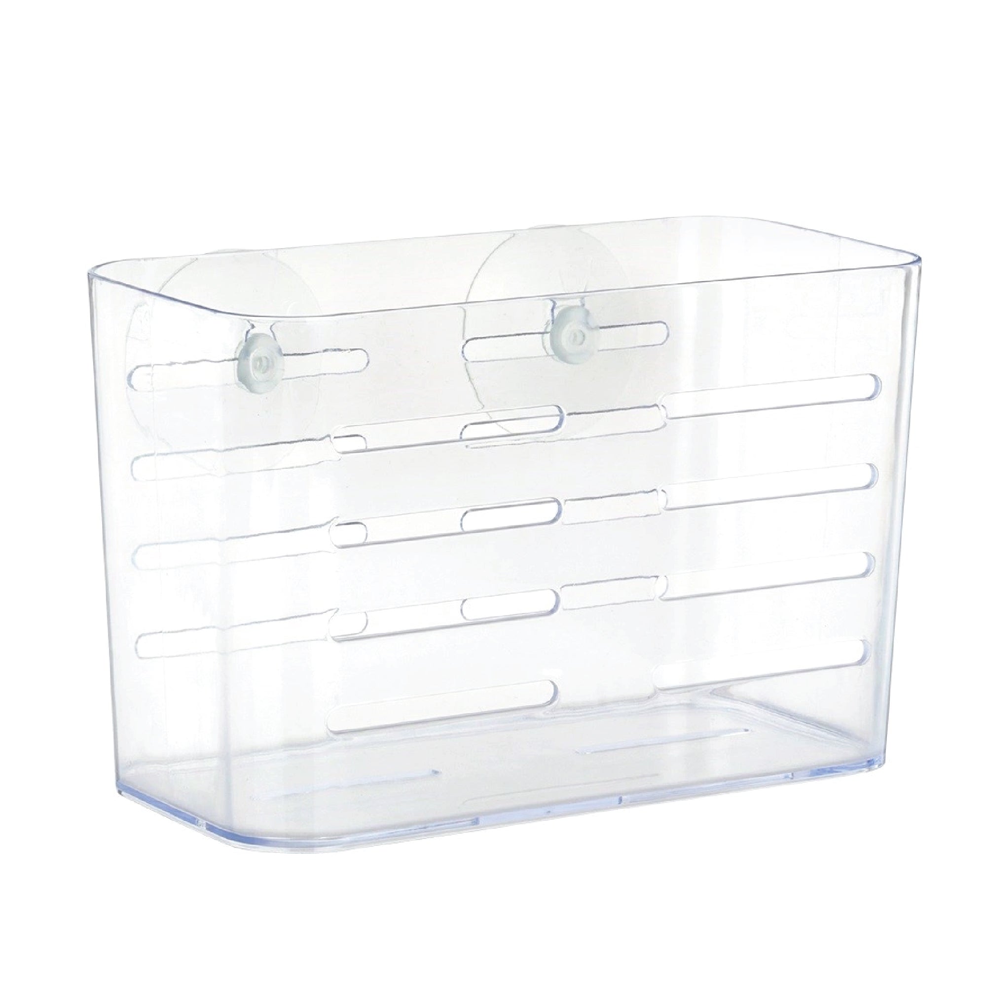 Bathroom Rack Caddy with 2 Suction Hooks – Clear Bathroom Organizer