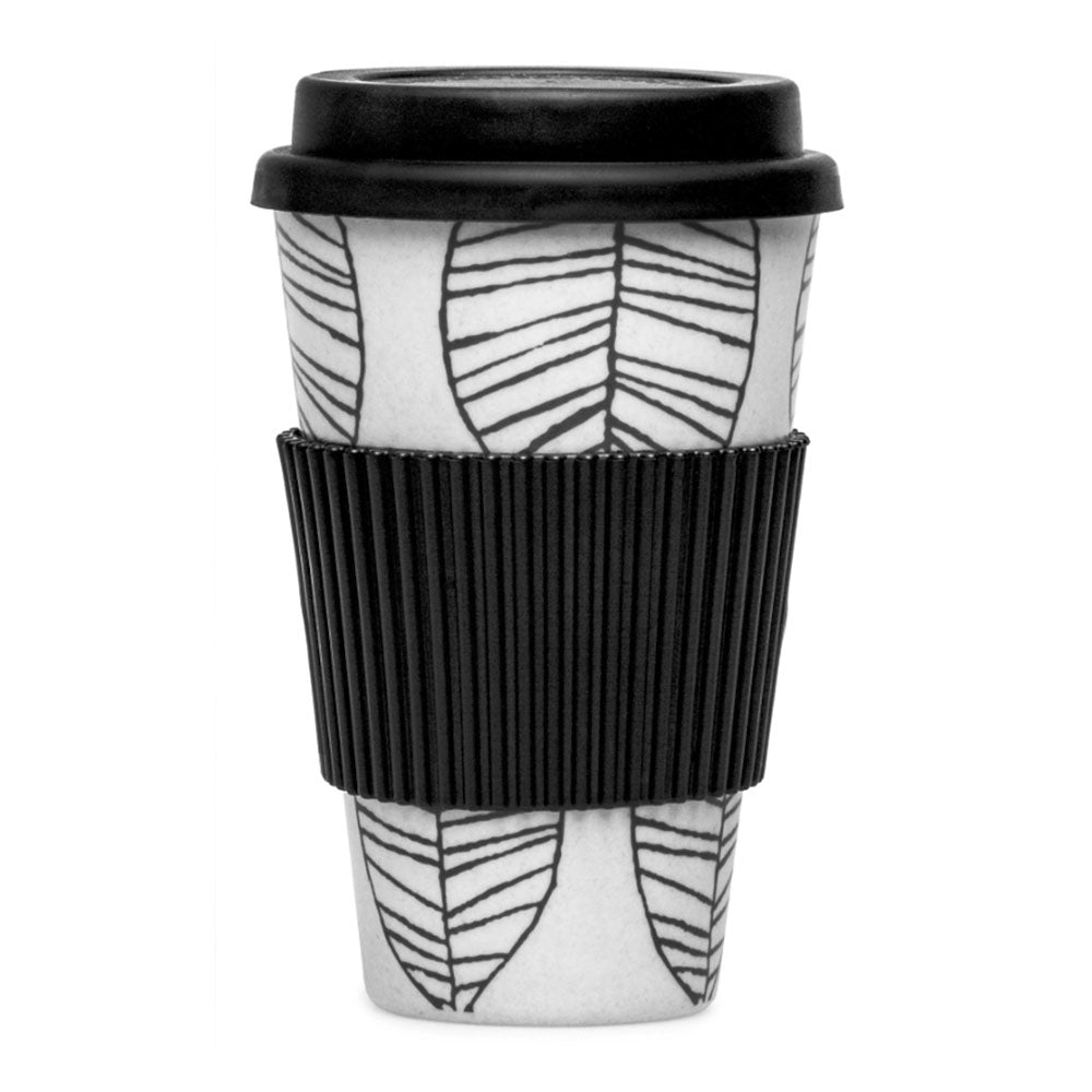 Eco-Friendly Bamboo Coffee Mug with Silicone Lid and Heat Grip - 425ml