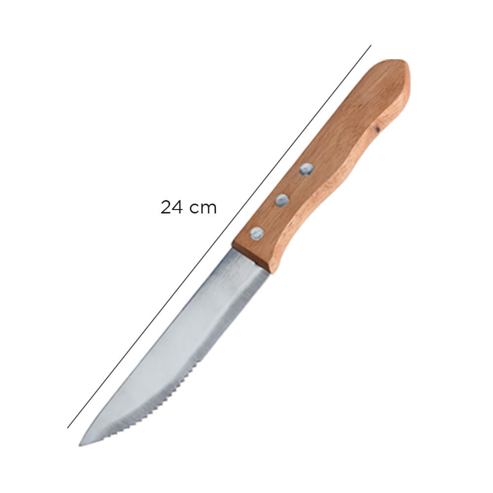 Stainless-Steel Knives with Wooden Handle - Set of 4