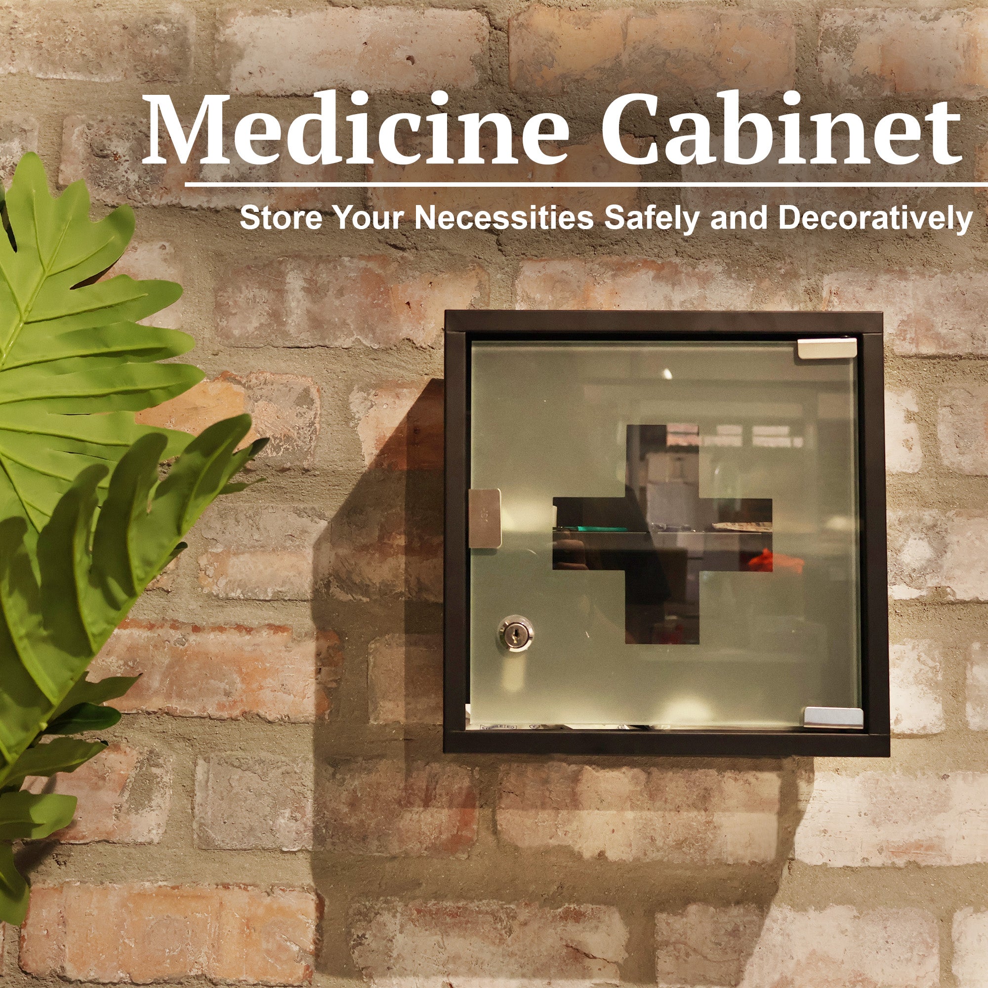 Medicine Cabinet with Lock and 2 Keys - Stainless Steel - Hangable - 30cm