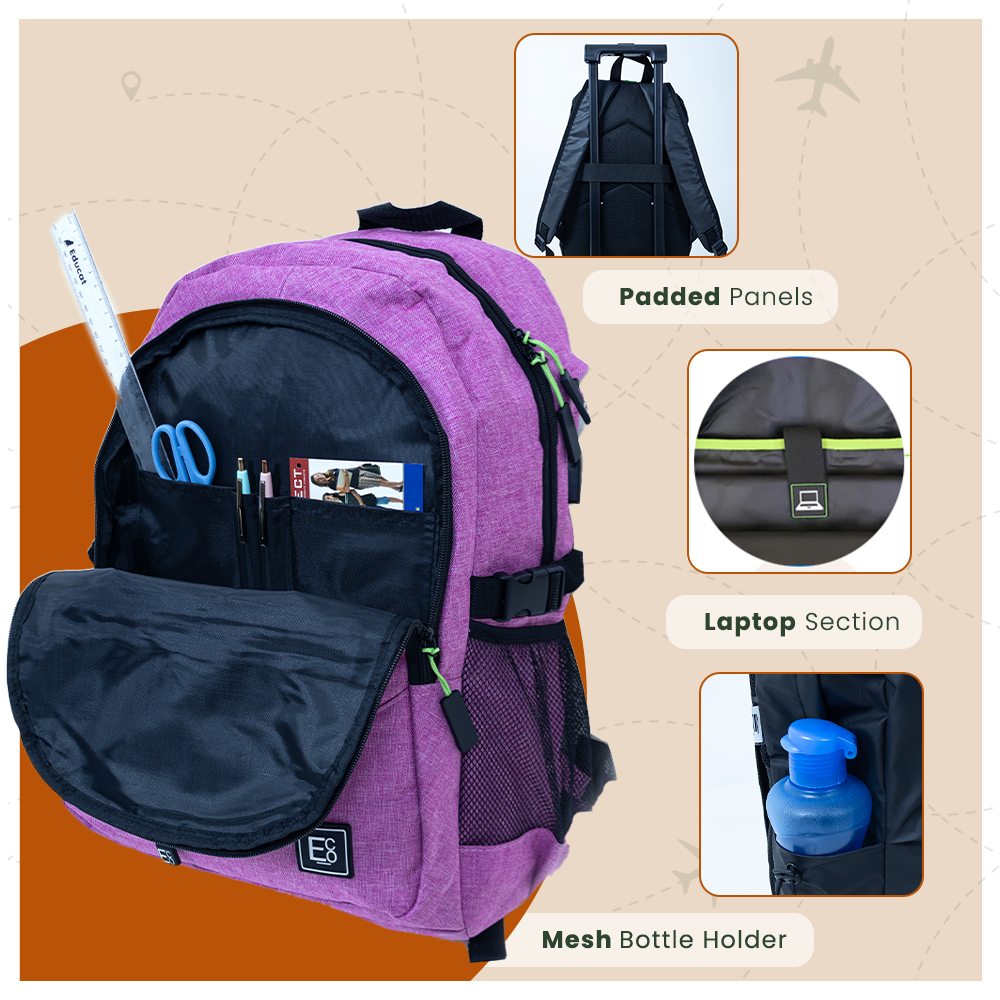 Mochila con puerto USB de carga para computadora portátil o teléfono
