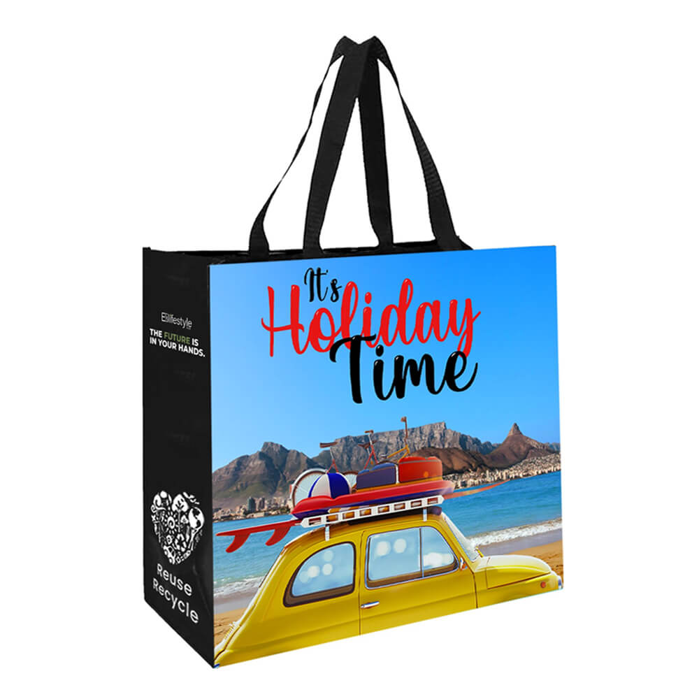Reusable Laminated Shopper Bag- Holiday Design