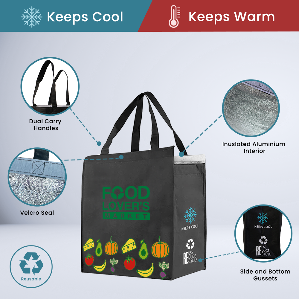 Super Cool Reusable Non-Woven Cooler Shopping Bag | 70GSM, 29L