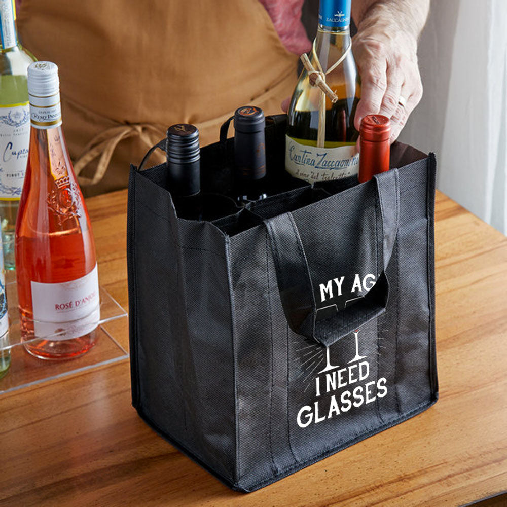 Branded Large Reusable Wine Bag - 6 Wine Carrier