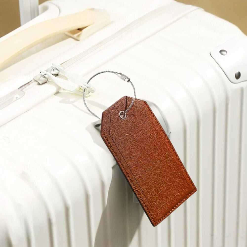 Etiqueta de viaje para equipaje ligera de cuero con candado de alambre de hierro
