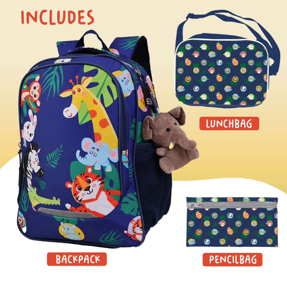 Junior Safari Backpack Set – 3-in-1 with Lunch & Pencil Bag