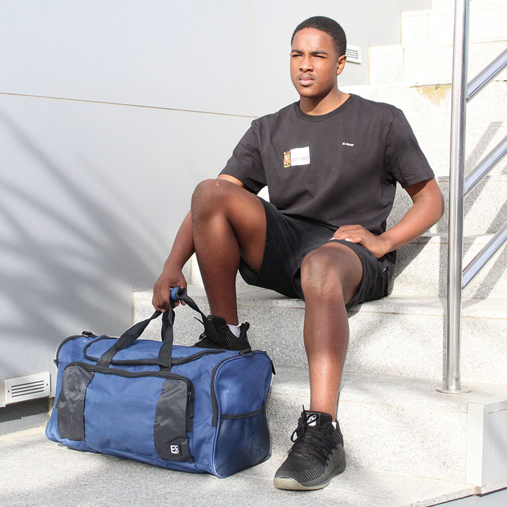 Designer Sports Duffel Bag -  Navy and Black