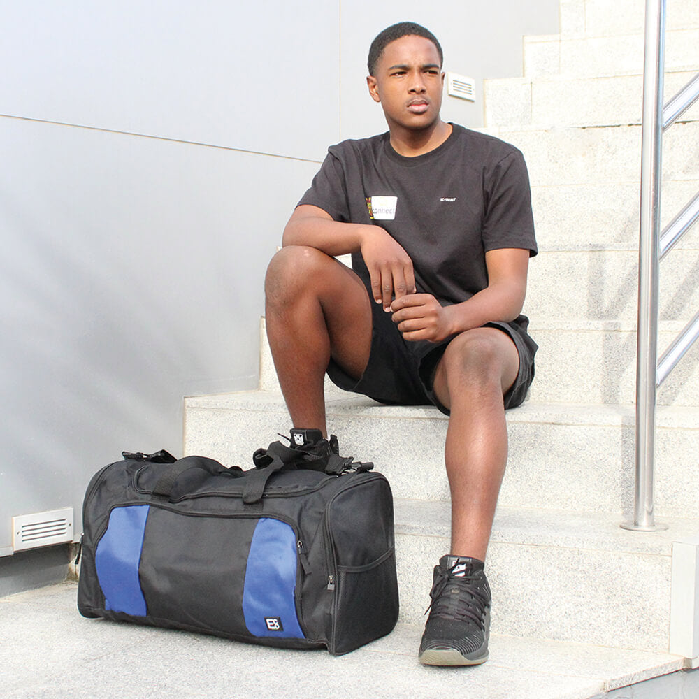 Designer Sports Duffel Bag - Black and Navy
