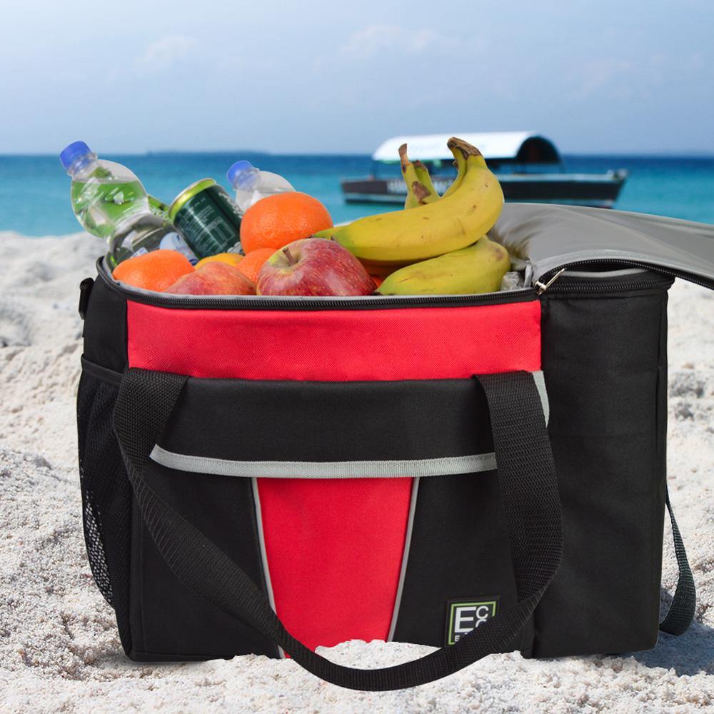 Insulated Cooler Bag with 2 x Side by Side Pockets and Carry Handles - 48L