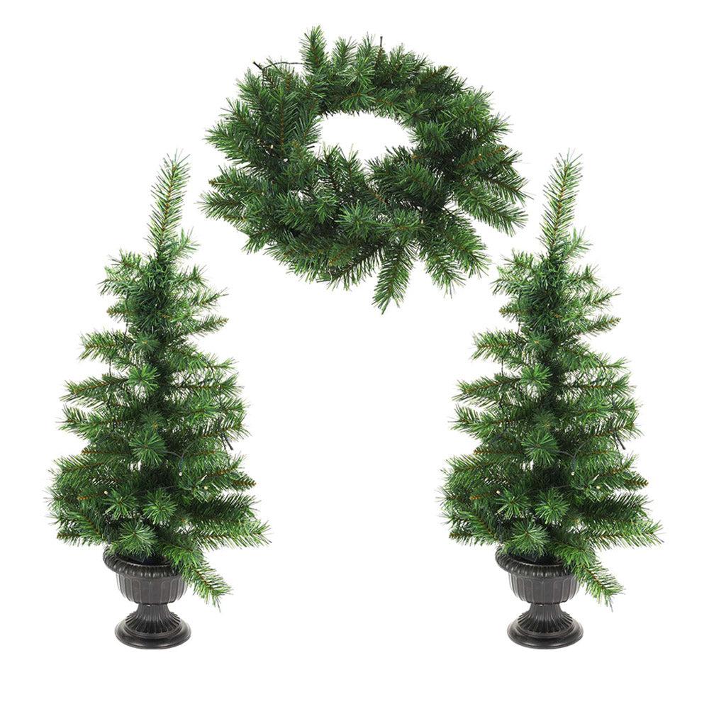 Christmas Tree's 2 Pieces with LED Function and Christmas Wreath