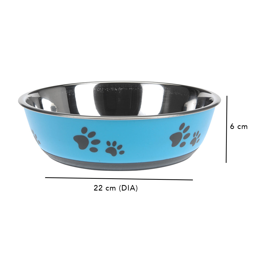 Dog Bowl with Anti-Slip Rubber Base - Stainless Steel - 22cm