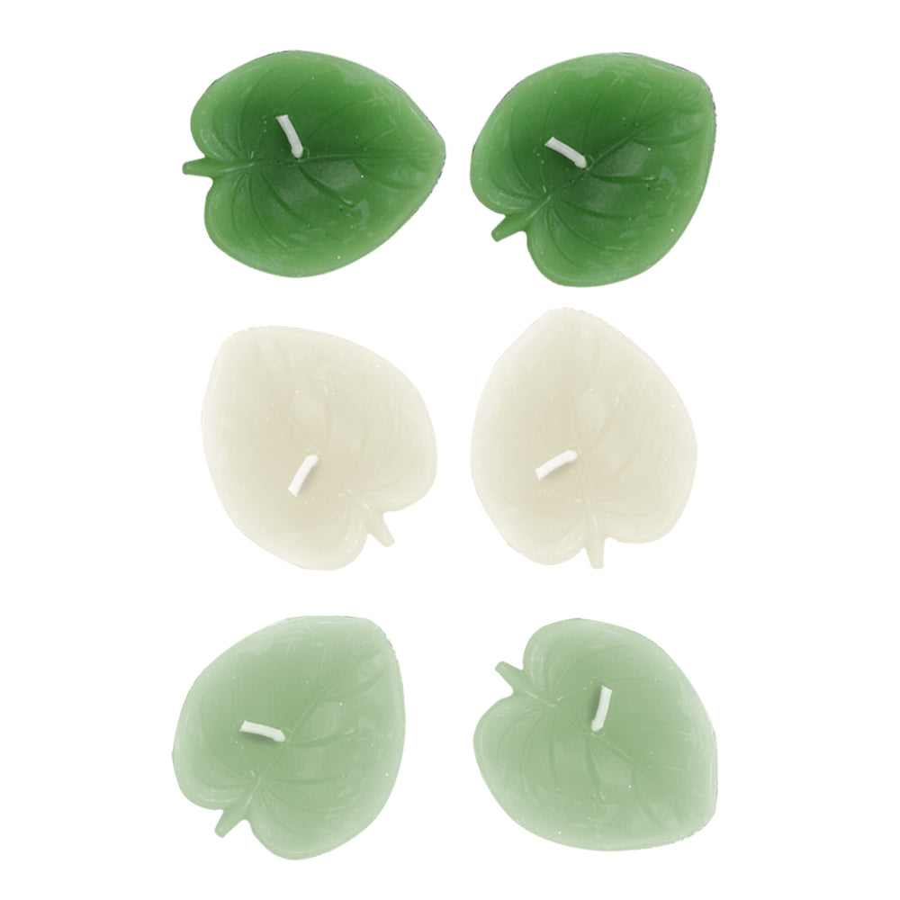 Candles - Leaf Shape - 6 Pieces - Jungle Vibes