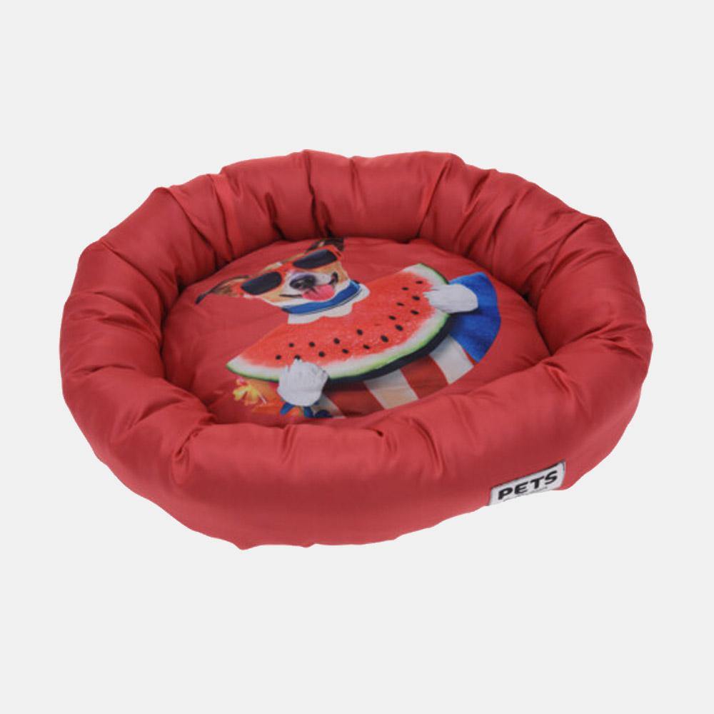 Round Pet Bed red
