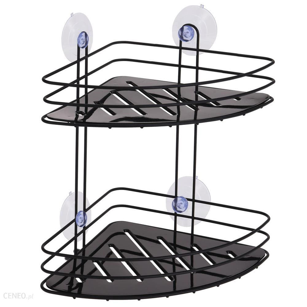 Metal powder coated bathroom rack with 4 suction cups and 2 trays with drainage holes. Keep all your shower and bath essentials tidy and organised from shampoo bottles, soaps, razors and cloths. Equipped with drainage holes. Ideal to use in the shower, bathtub or washbasin. Size: 20 x 20 x 23cm.. Bags Direct wholesale online shop