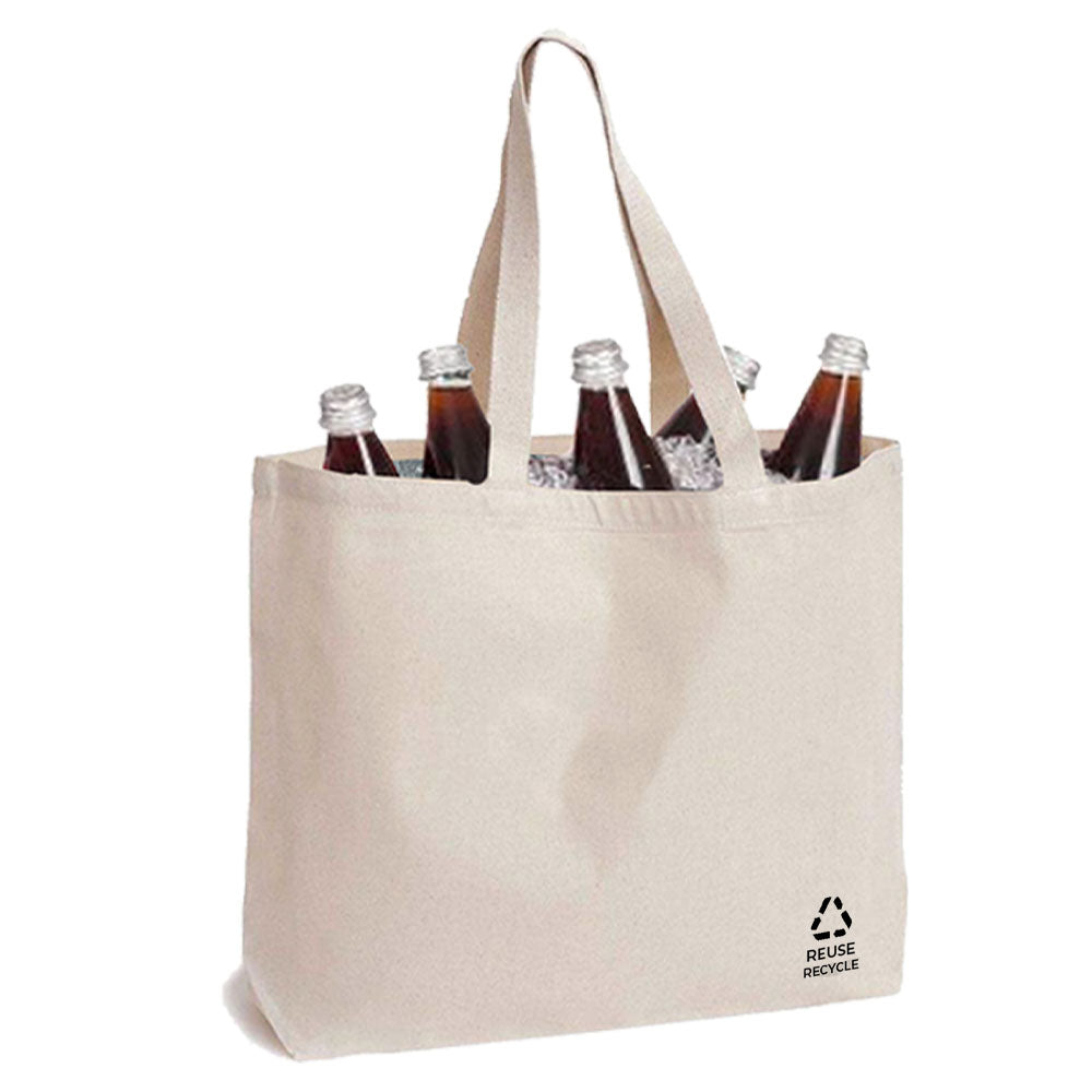Insulated Canvas Cooler Tote - Oatmeal Design