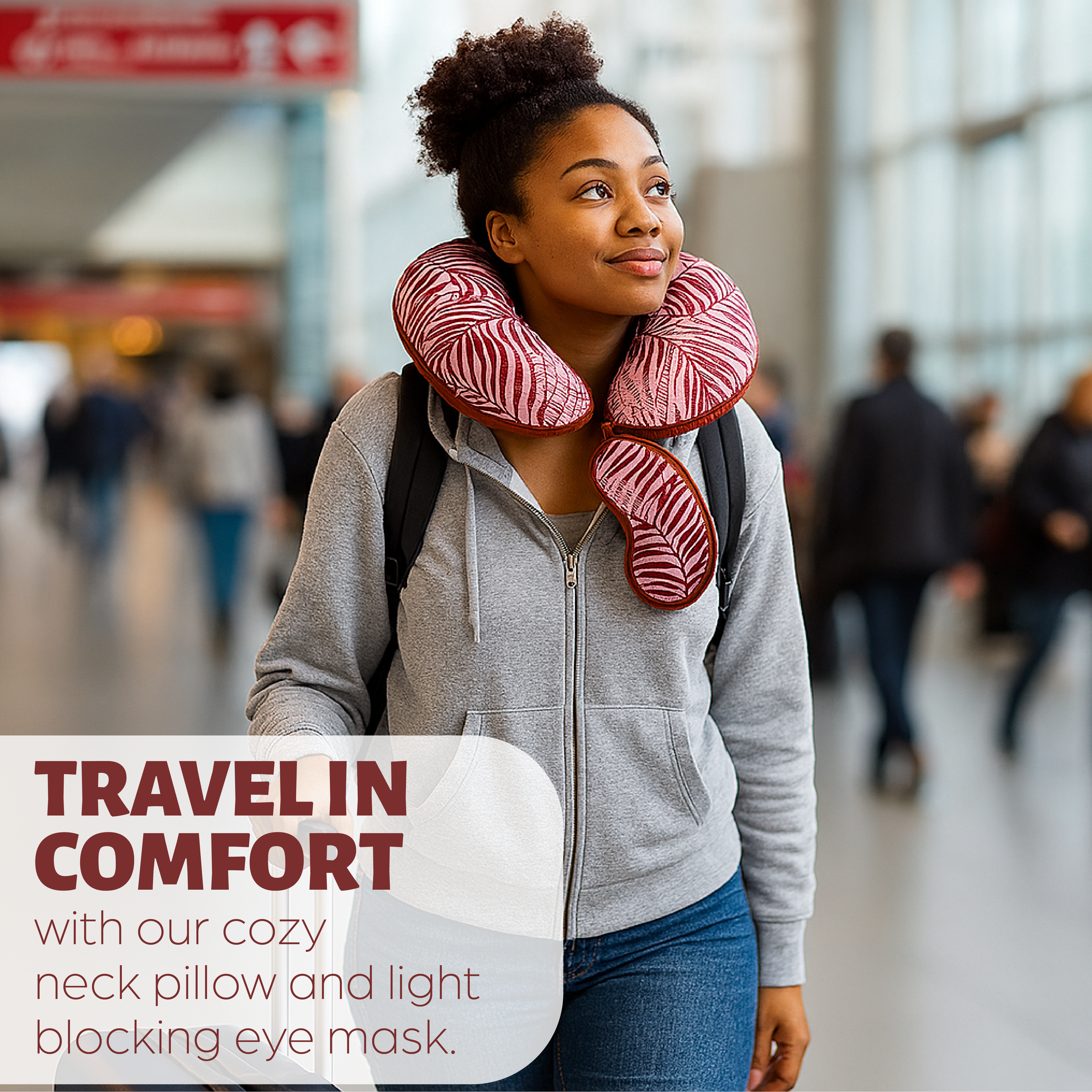 Neck Pillow with Eye Mask