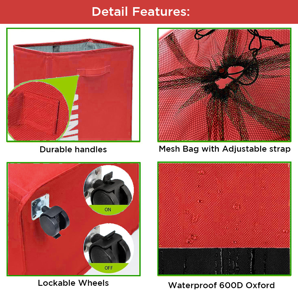Wäschesack mit 2 Rädern und 2 Griffen – Flatpack-Design