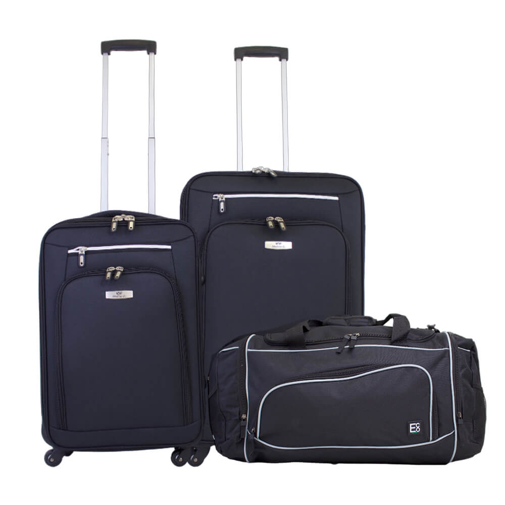 Florida Soft Shell Luggage Suitcases on 360° Wheels - 2 Pieces - 50cm and 60cm