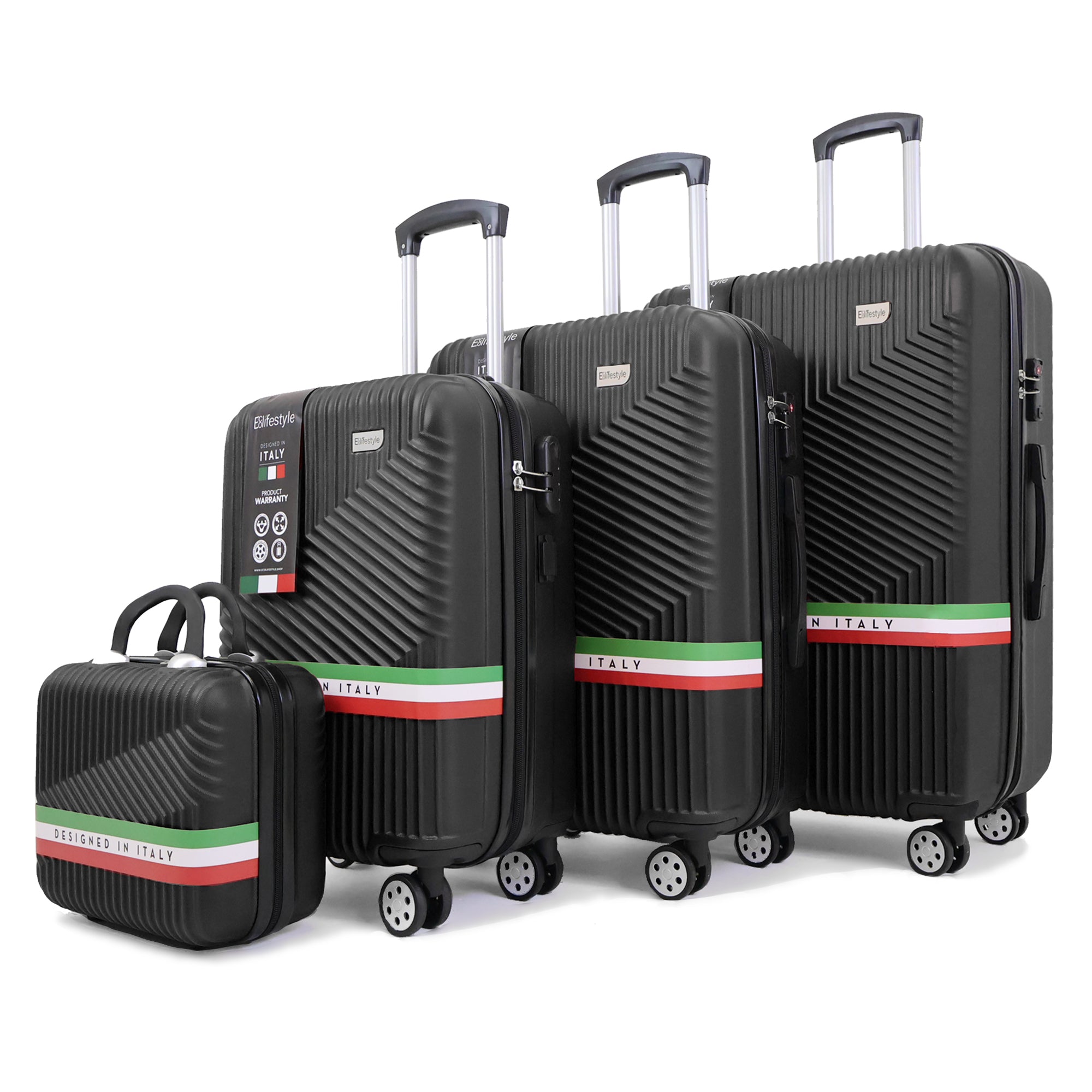 Ensemble de 4 valises - Roma Black Design 