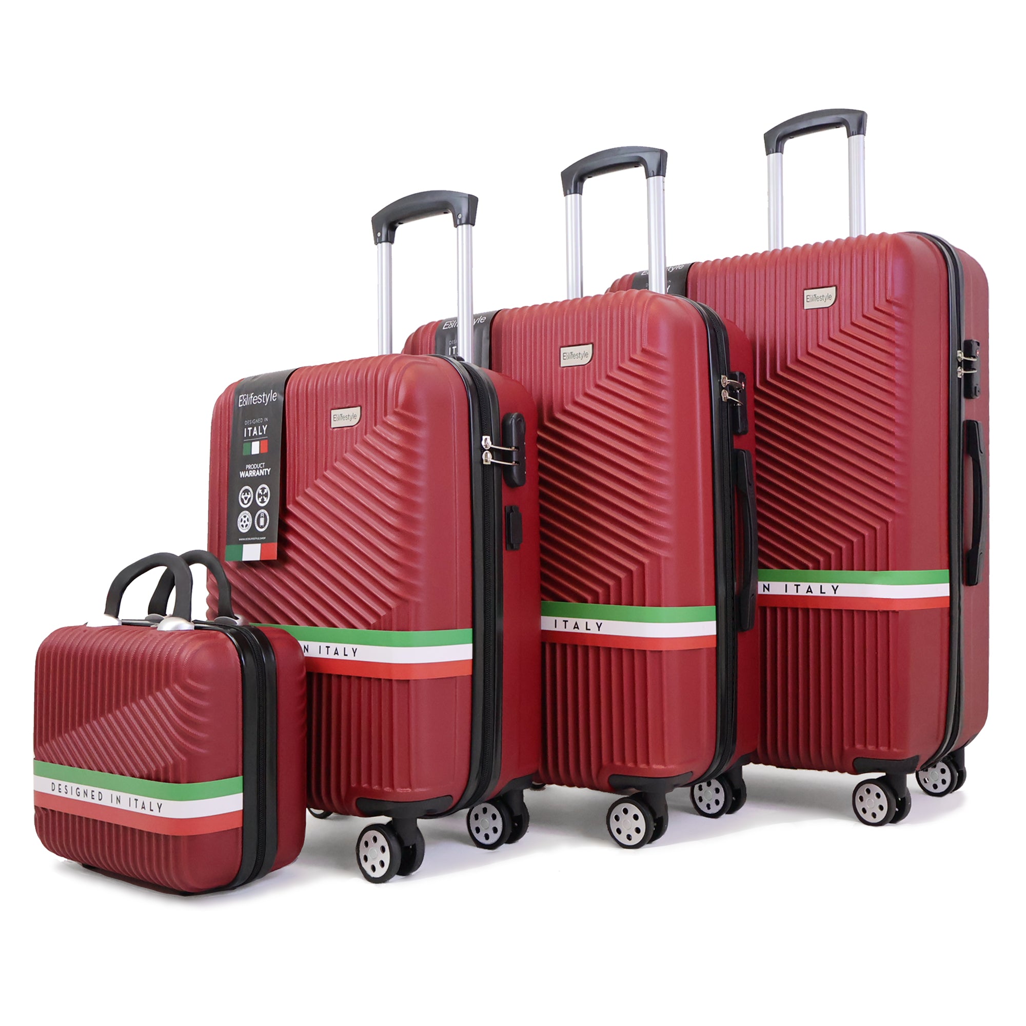 Lot de 4 valises - Red Roma Design 