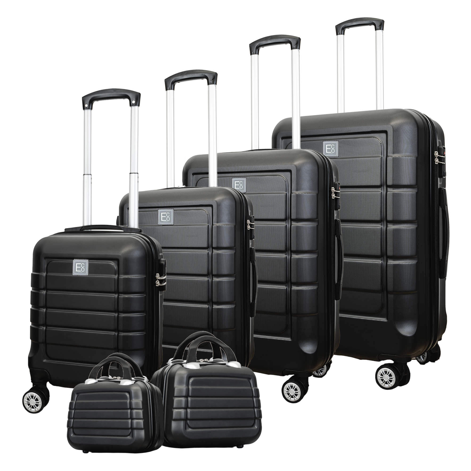 Vorbestellung des Milan Luggage-Koffers mit Hartschale auf 360°-Rollen mit Kosmetiktaschen – in Kürze erhältlich