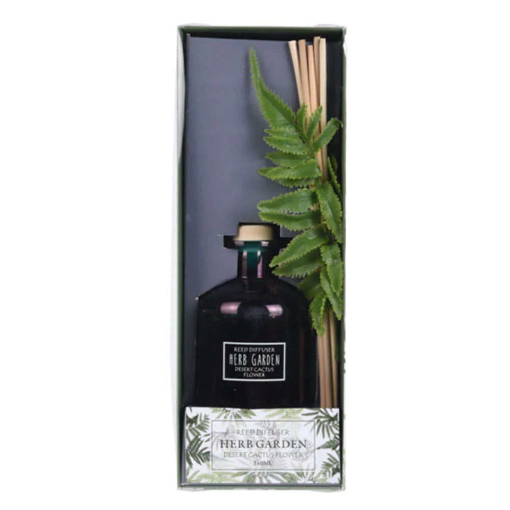 Scented Glass Diffuser with 5 Reeds and Leaf - 160ml