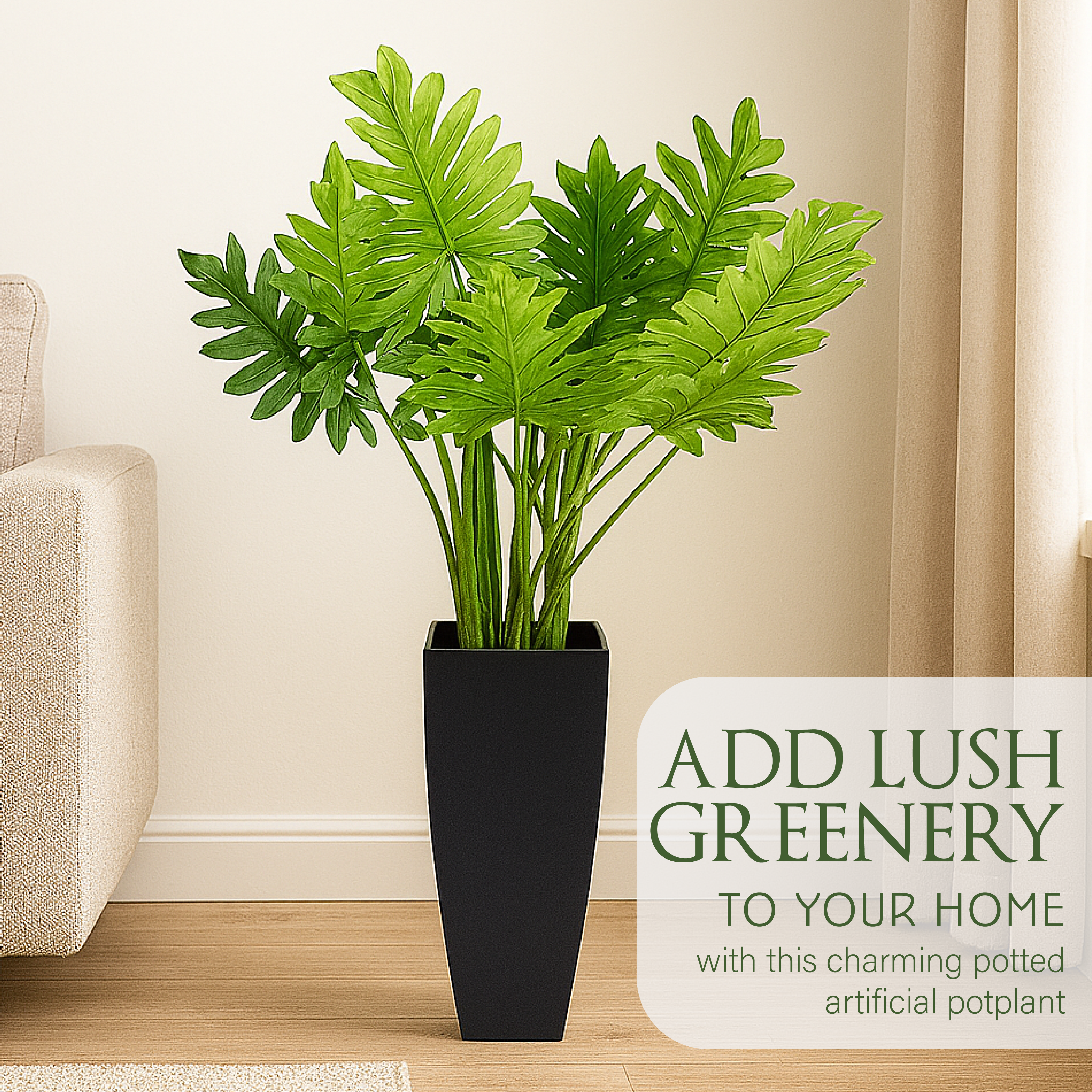 Artificial Plant in Pot with Artificial Stones - 65cm