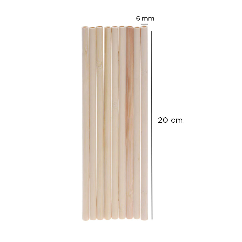 Pajitas Reutilizables de Bambú - Juego de 20