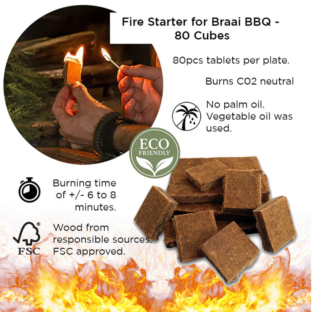 Soporte para briquetas de carbón Braai Grill, juego de 2 piezas con encendedores
