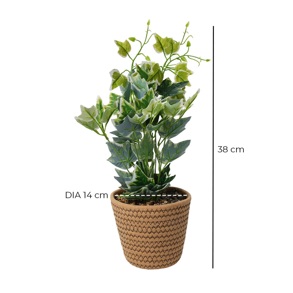 Künstliche Pflanze im Baumwollseiltopf – 38 cm