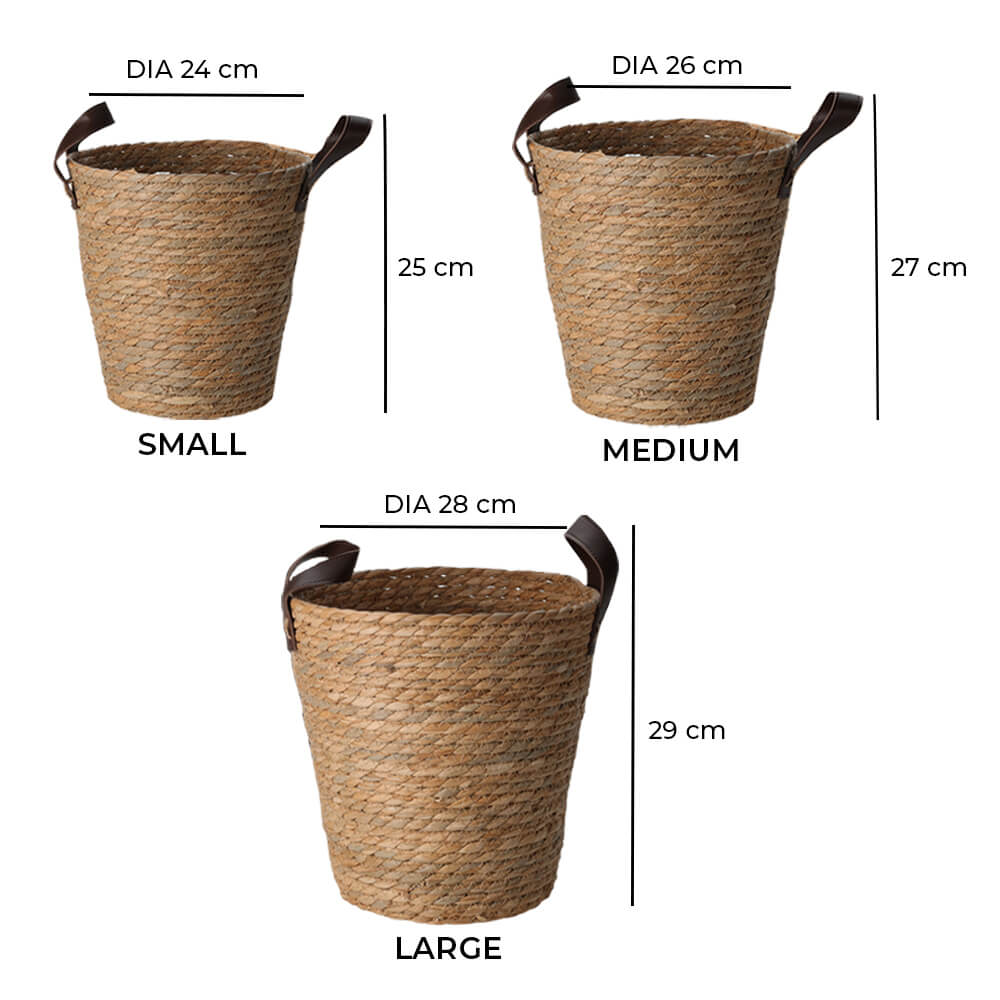 Natural Seagrass Pot Plant Basket with Handles