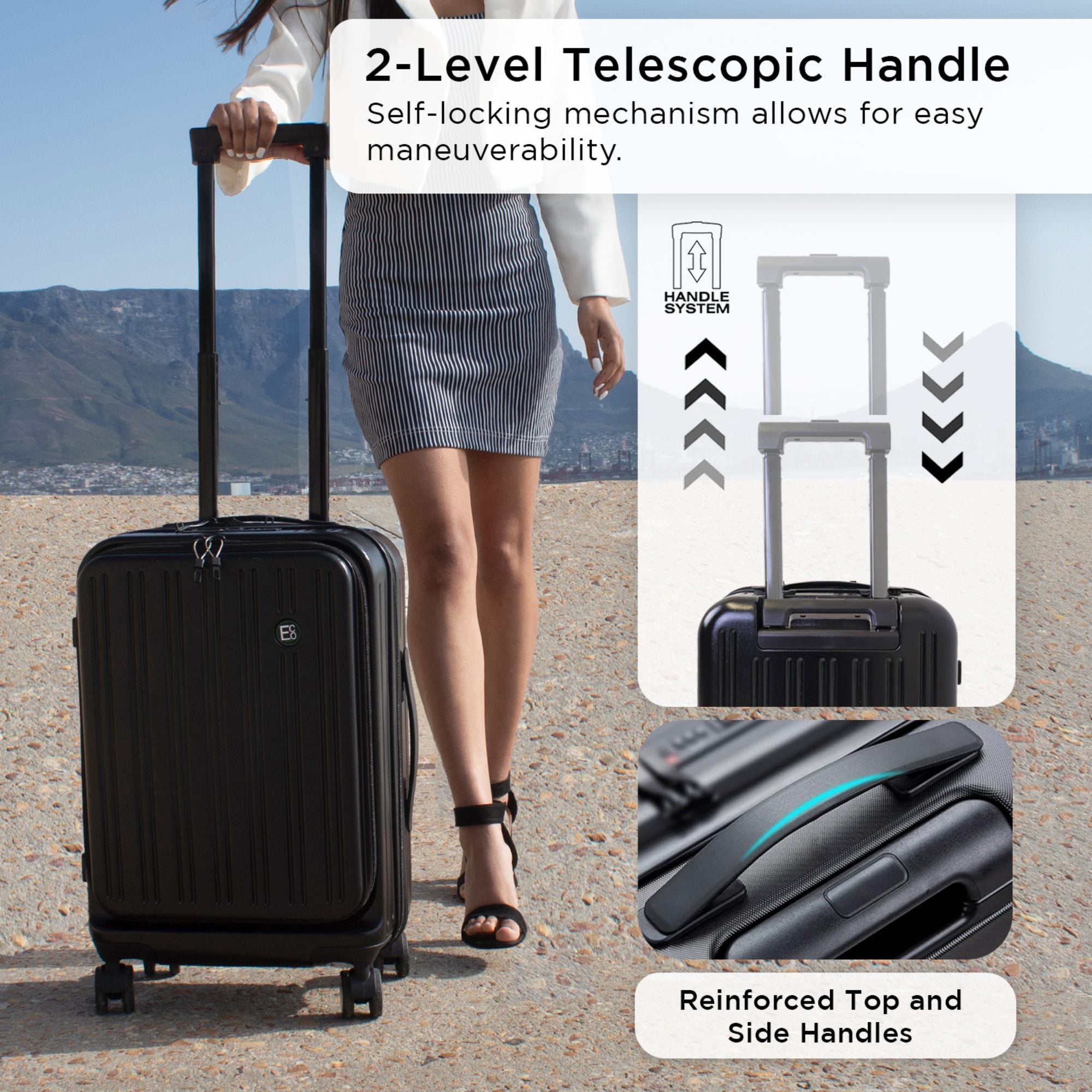 Seattle Business Carry on Luggage Case with Laptop Compartment - 55 cm