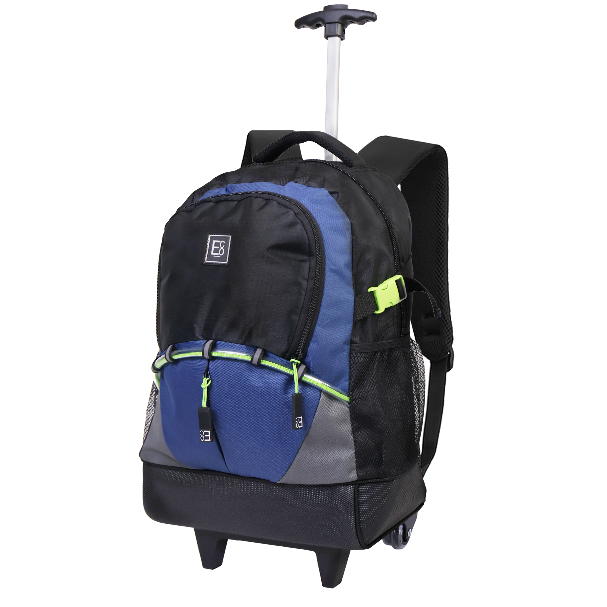 Telescopic Trolley Backpack with Roller Ball Wheels - Navy