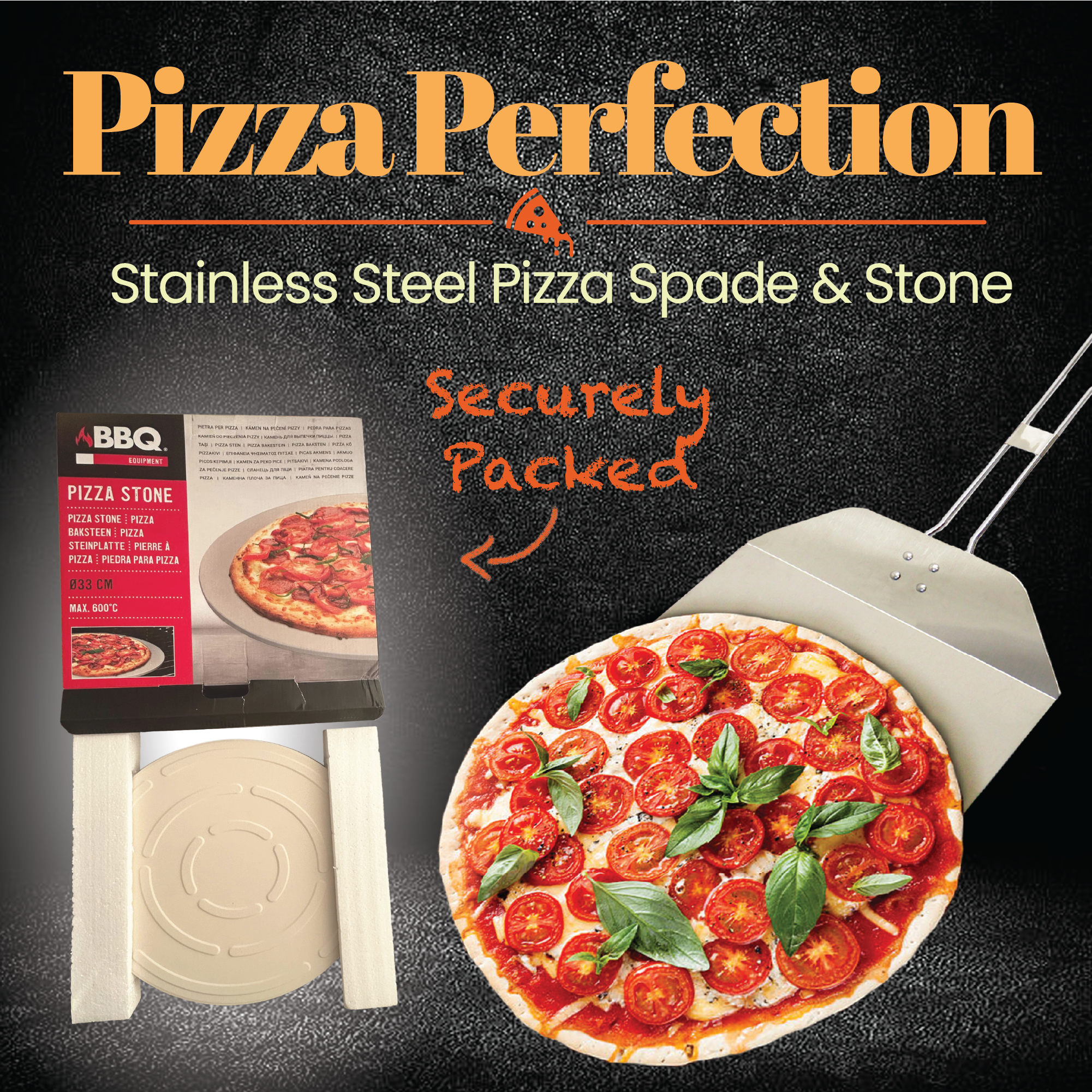 Pizza Stone and Pizza shovel  - 33cm