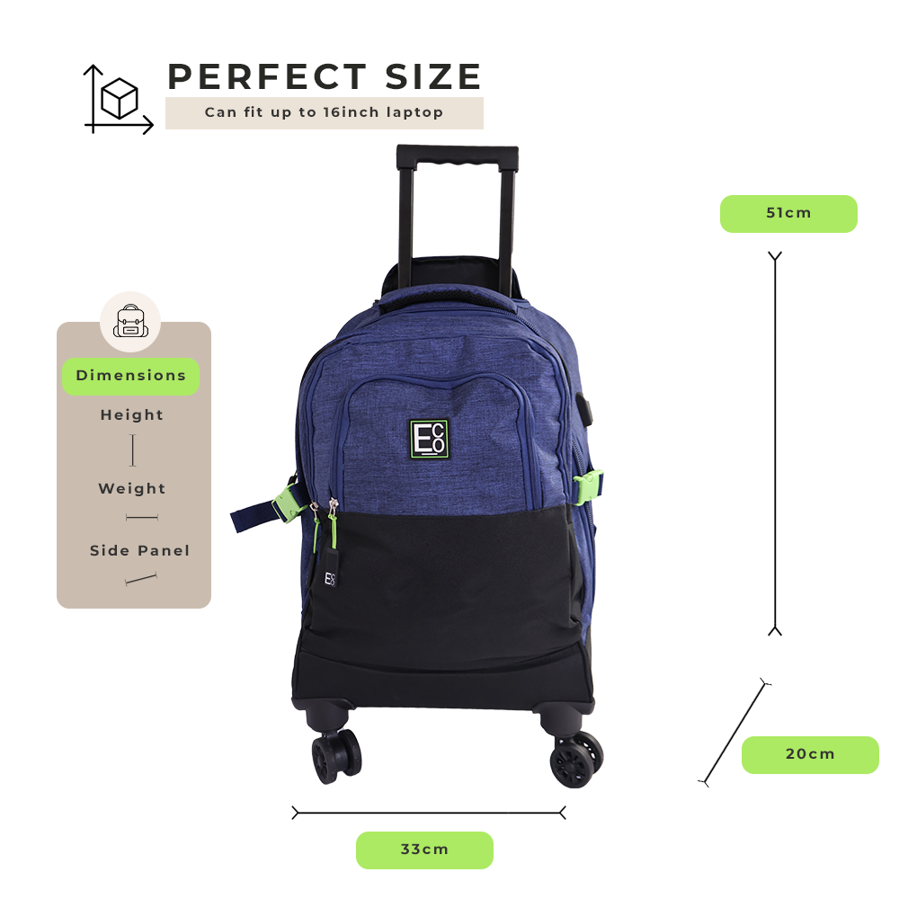 Mochila Spinner Trolley con compartimento Coolerbag y puerto USB