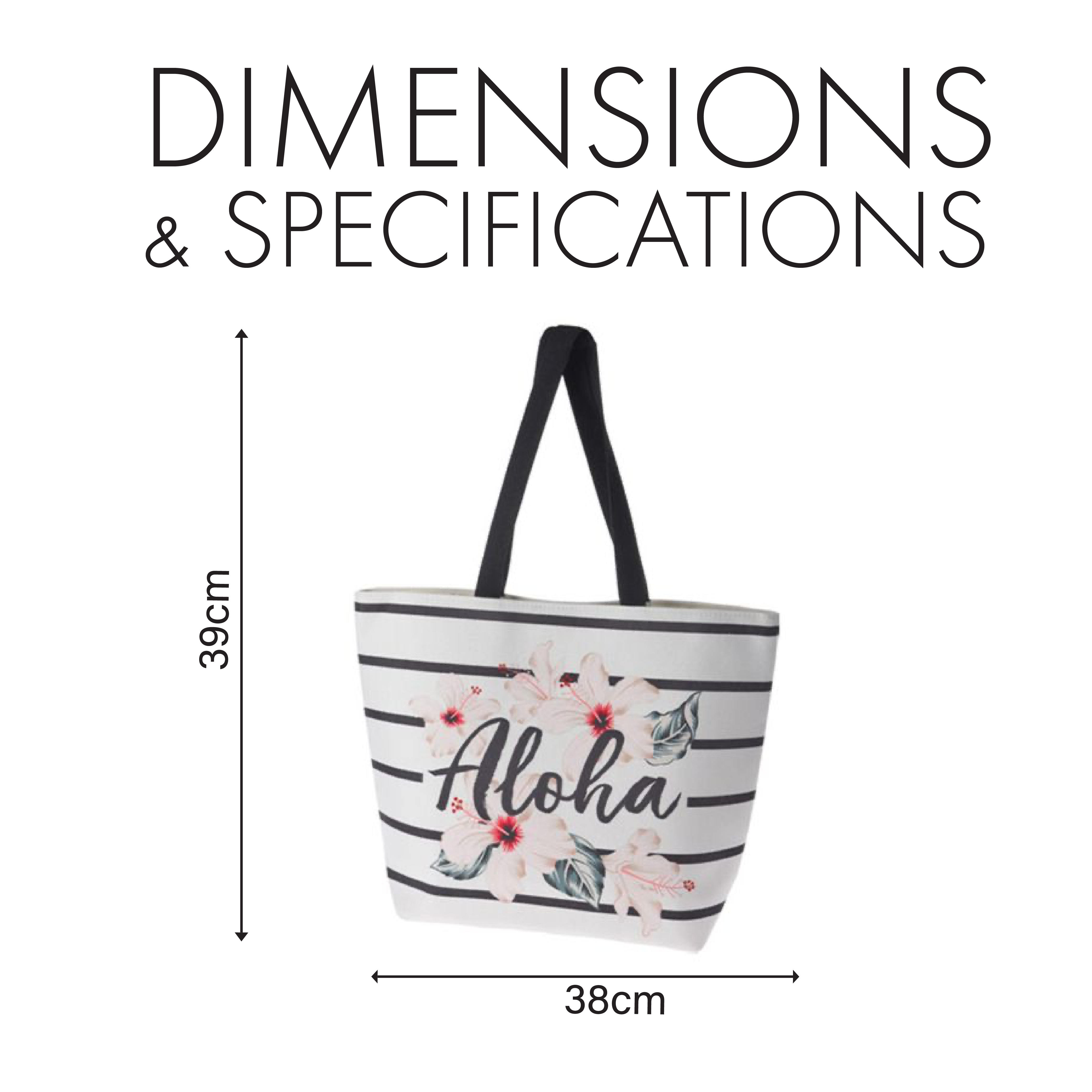 Beach Bag with Aloha Print and Floral Design
