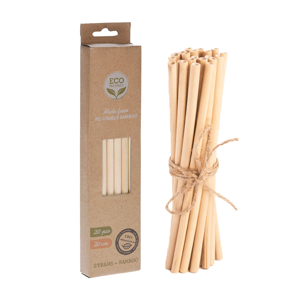 Bamboo Reusable Straws - Set of 20