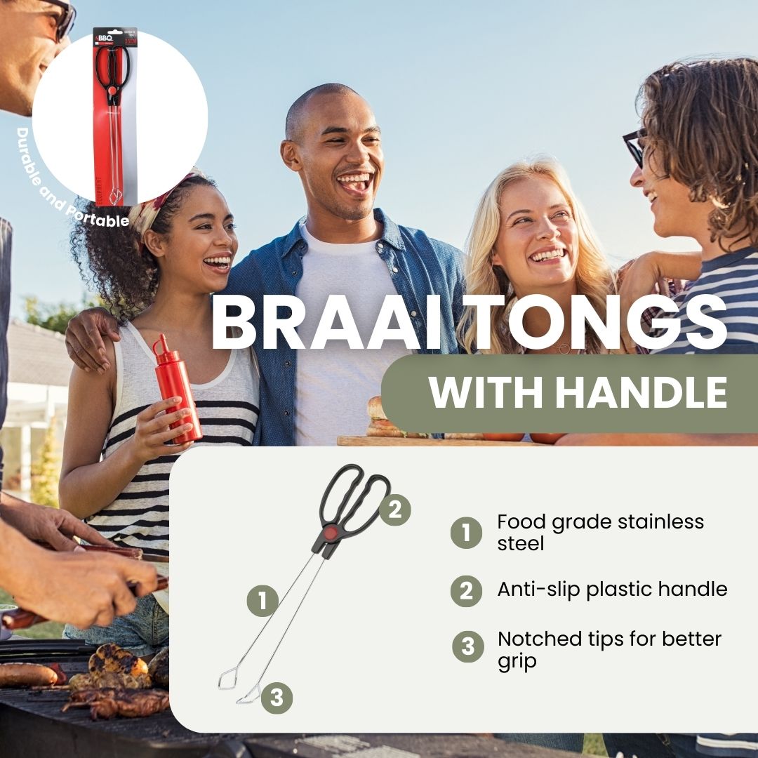 Braai-Zange mit Griff – 22 cm