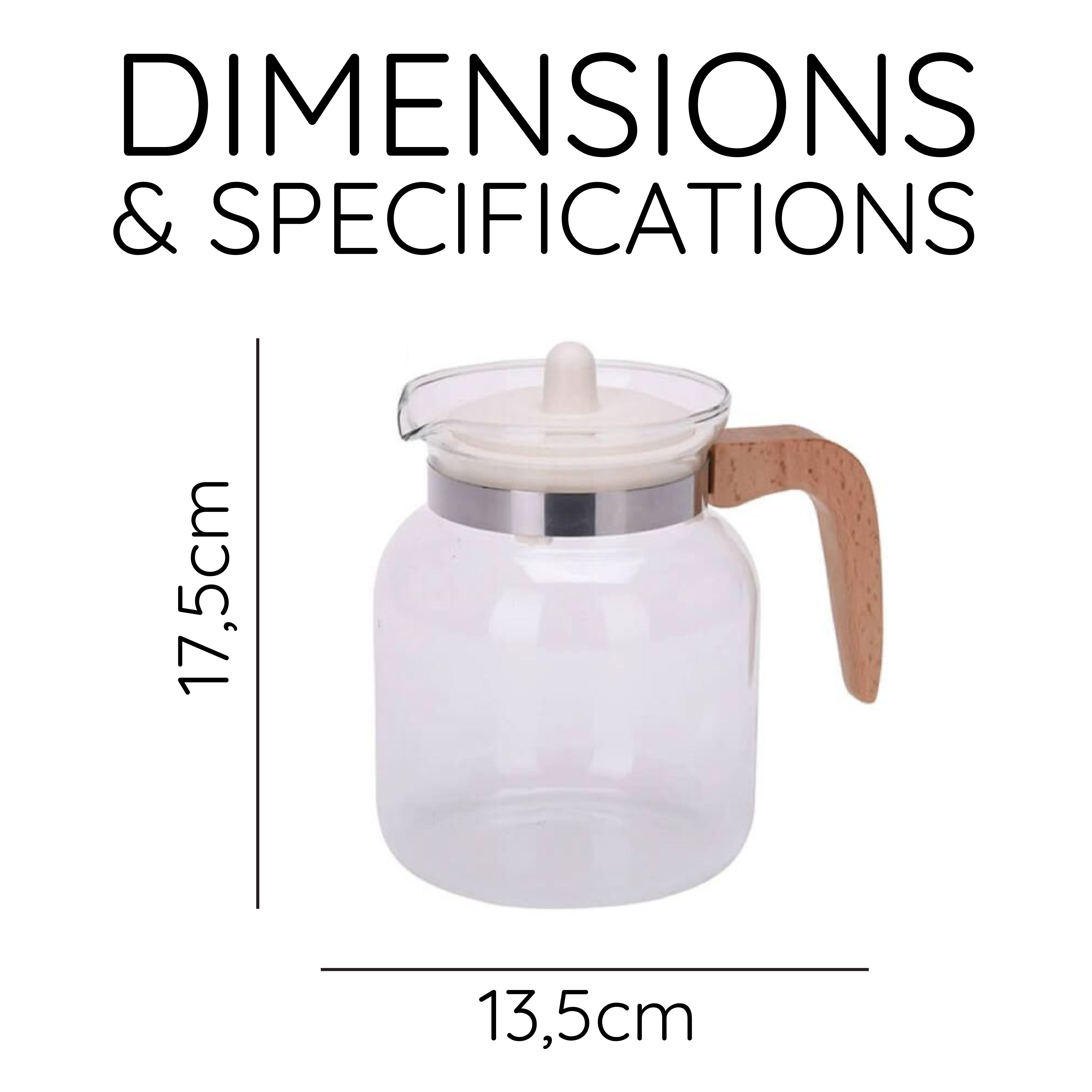 Glass and Beechwood Teapot