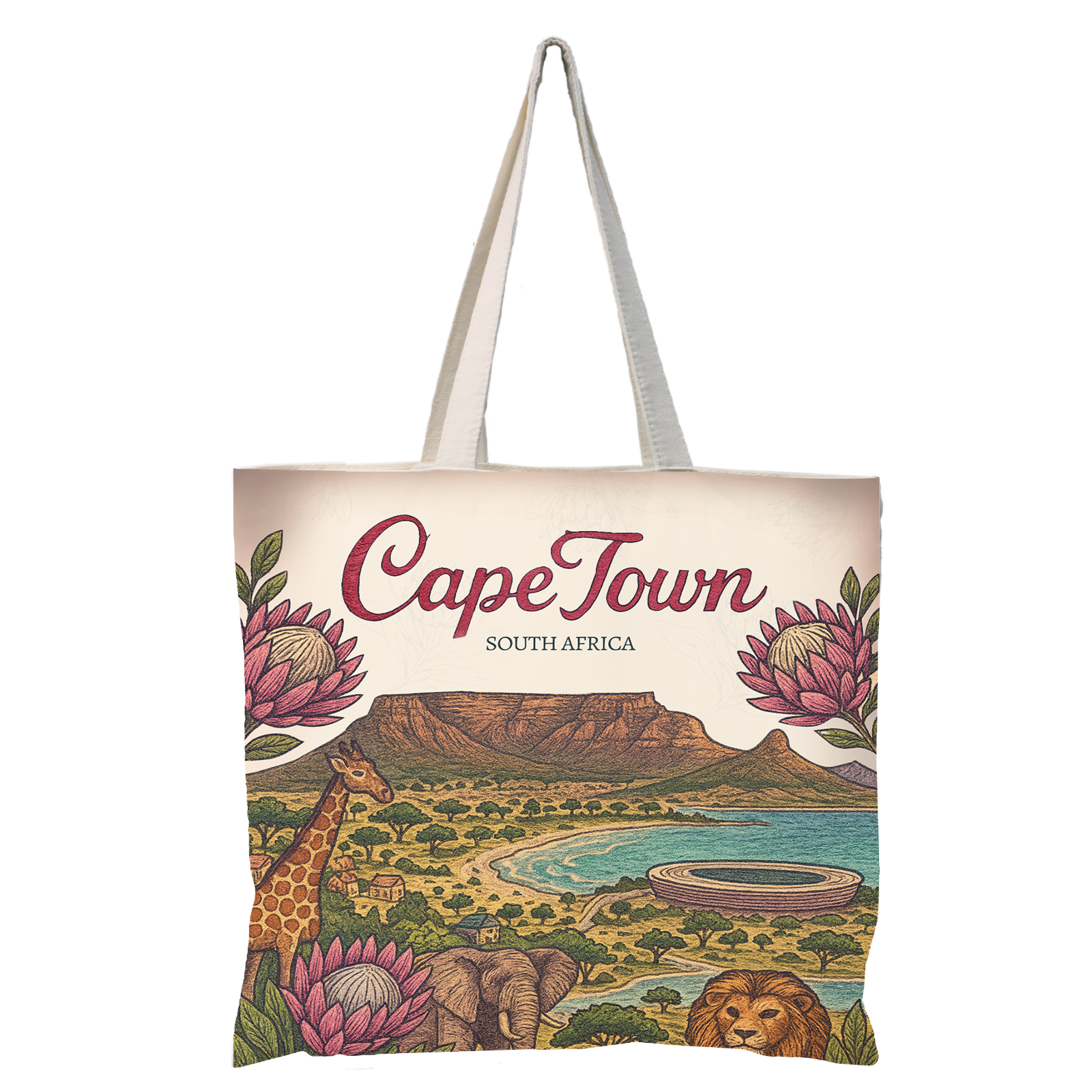 CAN02 - Cape Town Reusable Cotton Tote Bag | 270GSM, 18L
