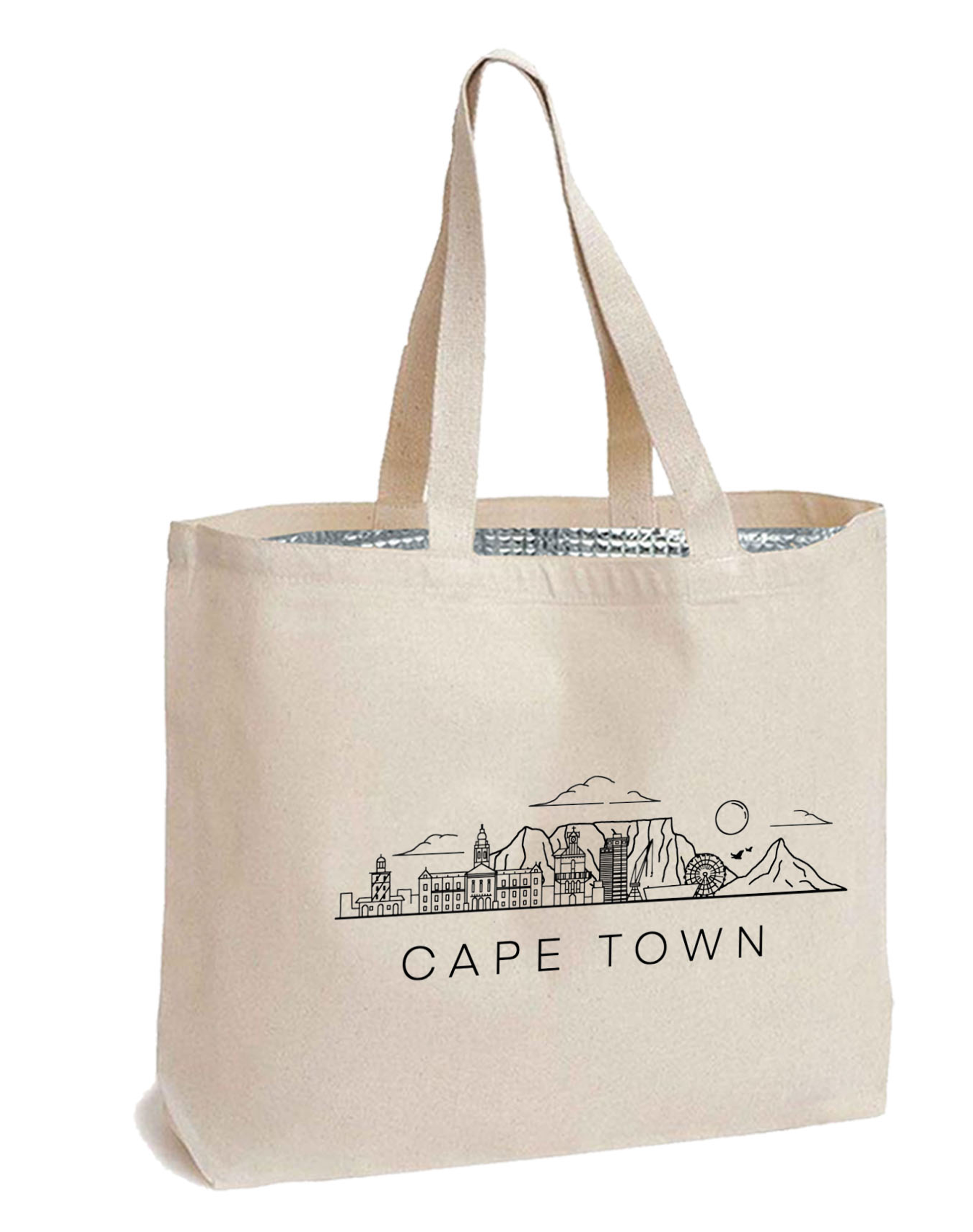 Cape Town Reusable Insulated Canvas Cooler Tote Bag  | 270GSM, 18L