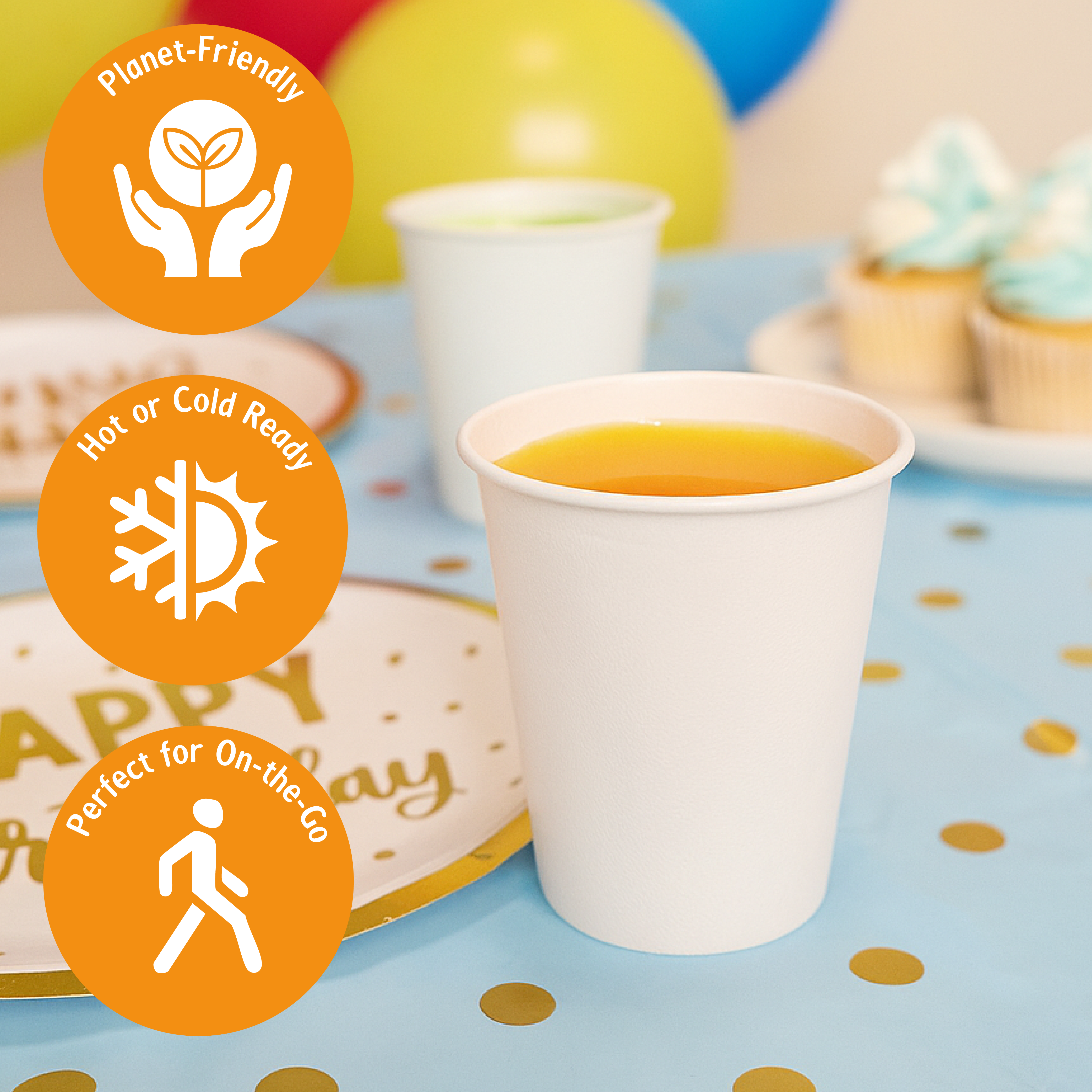 Sugarcane Cups Party Pack - 8 Pieces - 275ml - Eco-friendly & Biodegradable