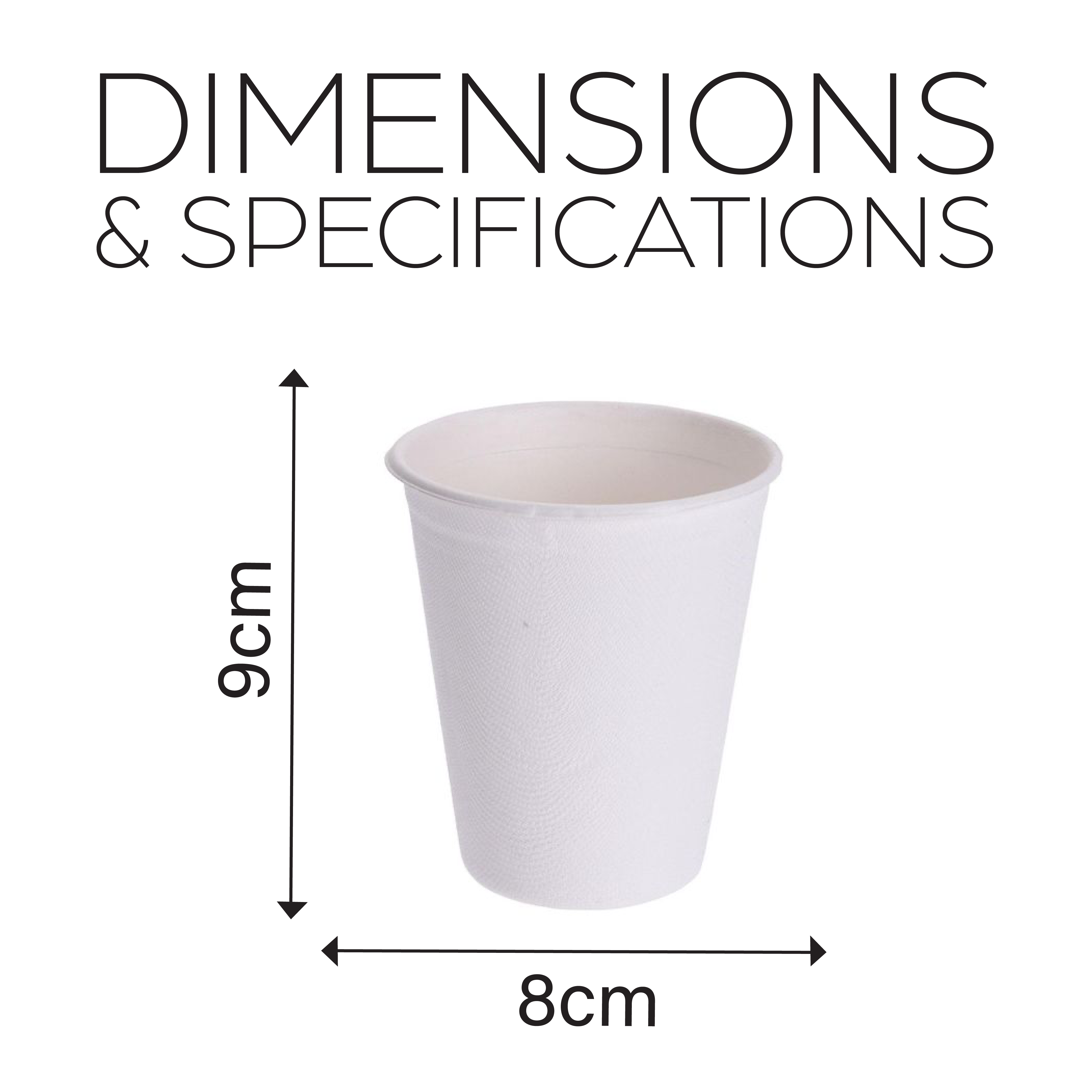 Sugarcane Cups Party Pack - 8 Pieces - 275ml - Eco-friendly & Biodegradable