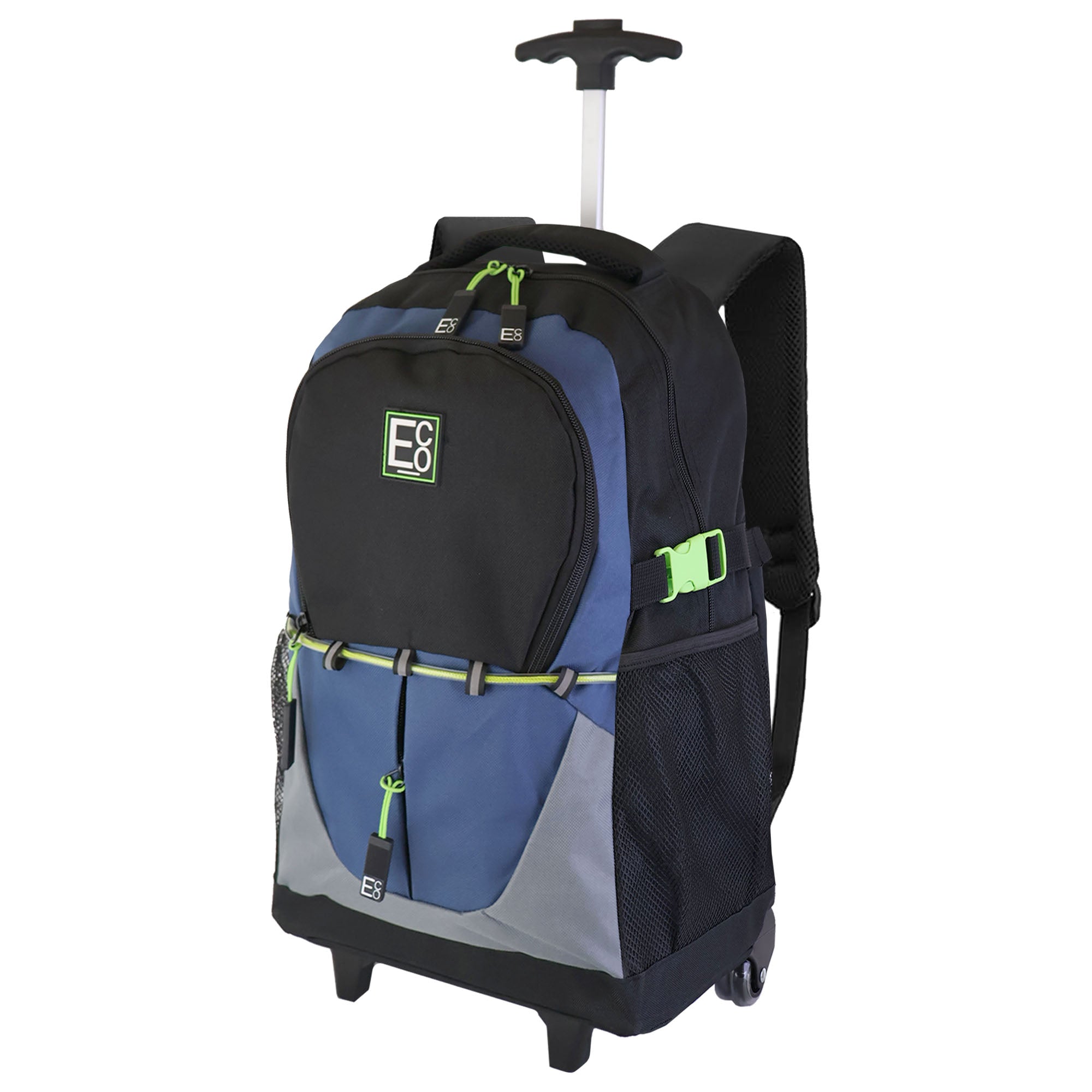 Telescopic Trolley Backpack with Roller Ball Wheels - Navy