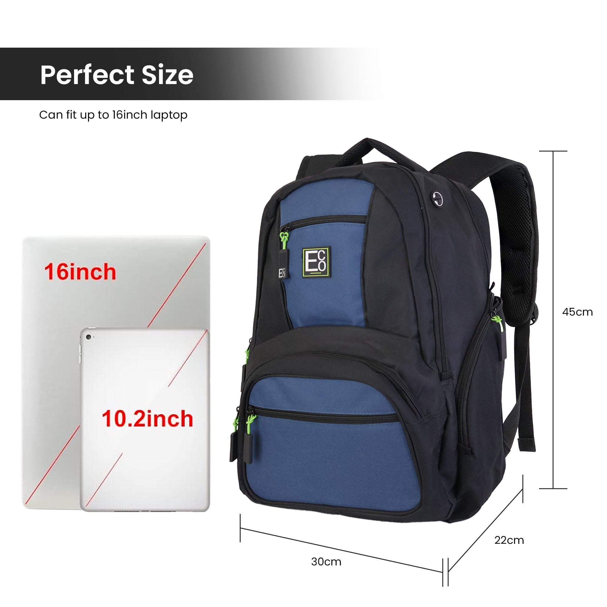 Laptop Backpack for Students - Navy Design