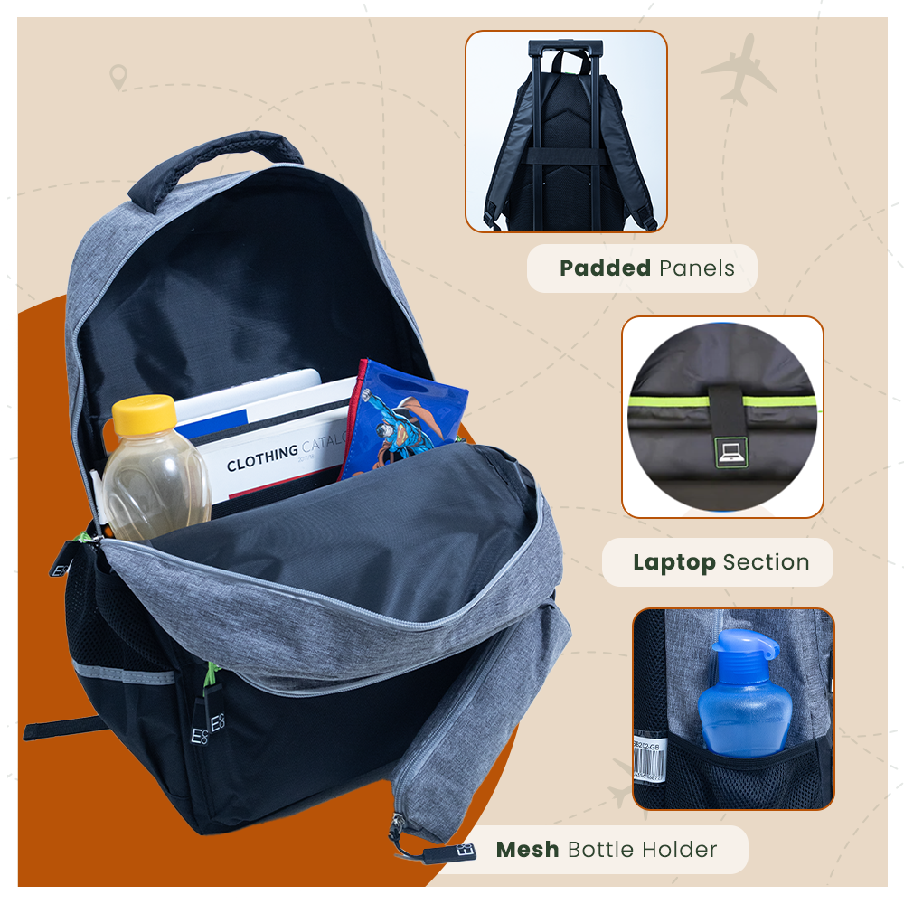 Mochila para estudiantes con estuche con clip