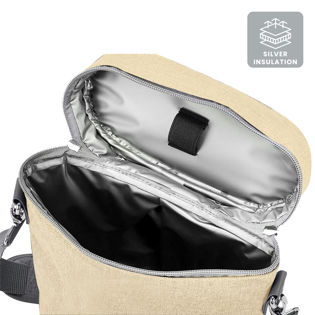 Sand Adjustable Insulated Dual Wine Cooler Carrier | 1.5L, 300D