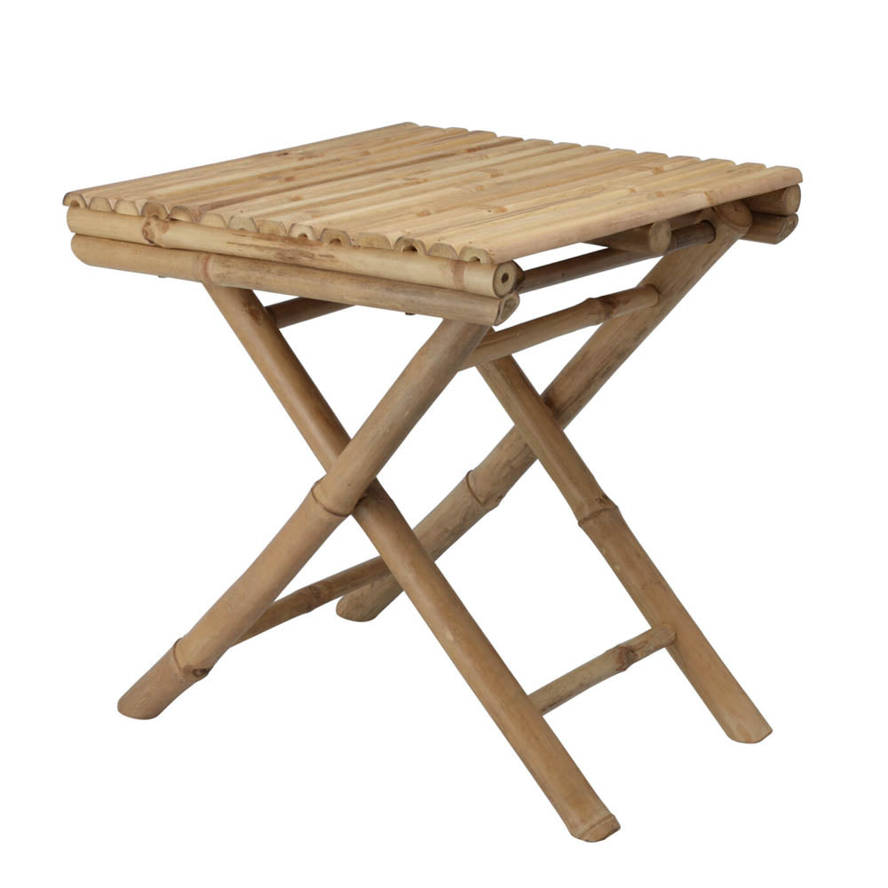 Foldable Bamboo Outdoor Table, 40x40x45cm, Natural Color - 3-Piece