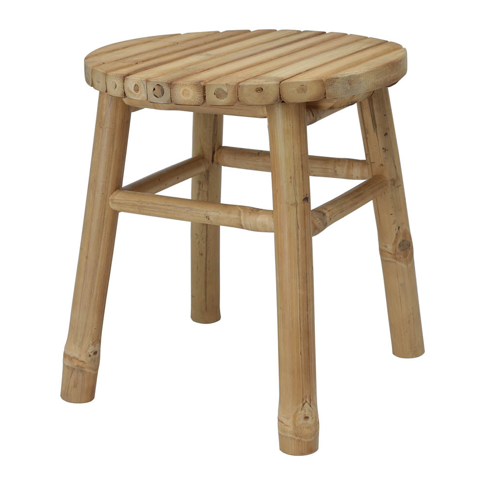 Natural Bamboo Wood Outdoor Garden Stool - DIY 4-Piece