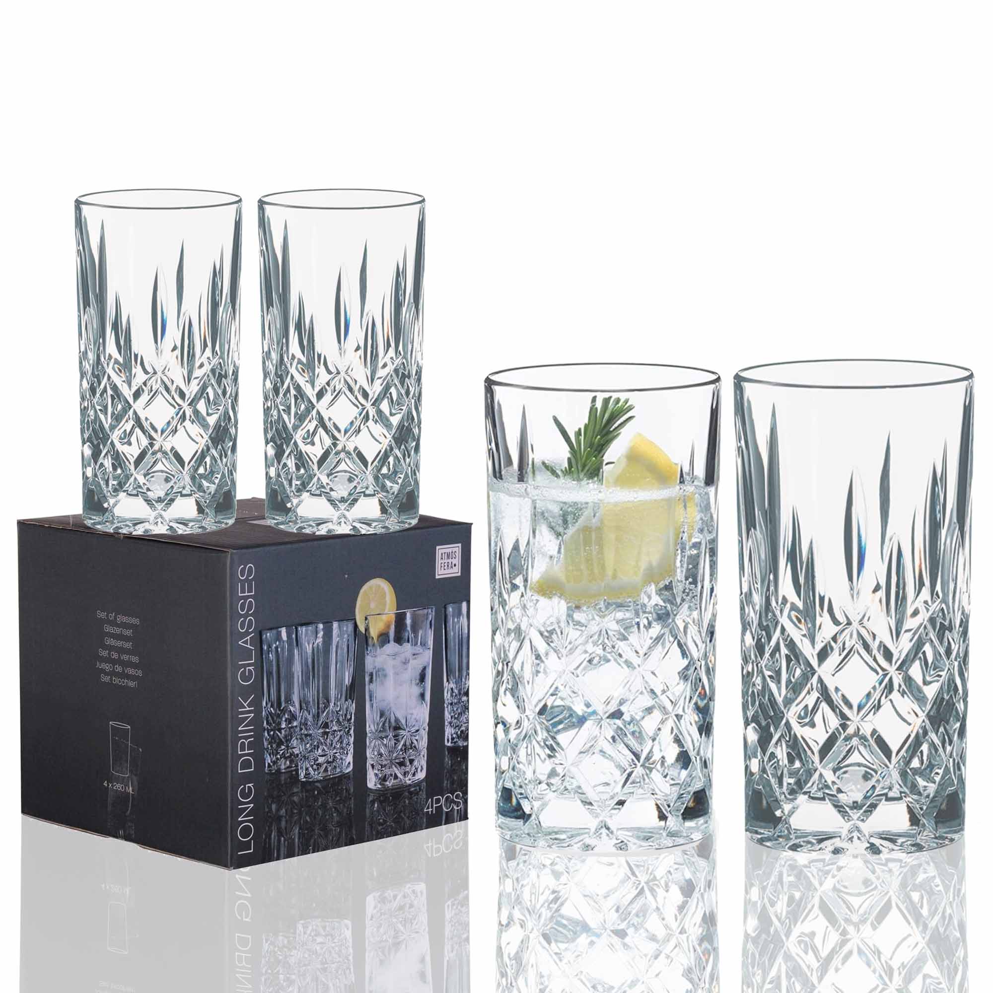 Vasos para beber Corte Diamante - Juego de 4 - 260ml